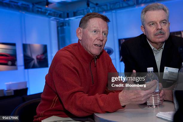 Alan Mulally, president and chief executive officer of Ford Motor Co., speaks during an interview at the 2010 International Consumer Electronics Show...