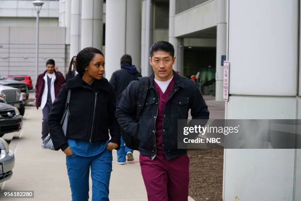 The Tipping Point" Episode 320 -- Pictured: Yaya DaCosta as April Sexton, Brian Tee as Dr. Ethan Choi --