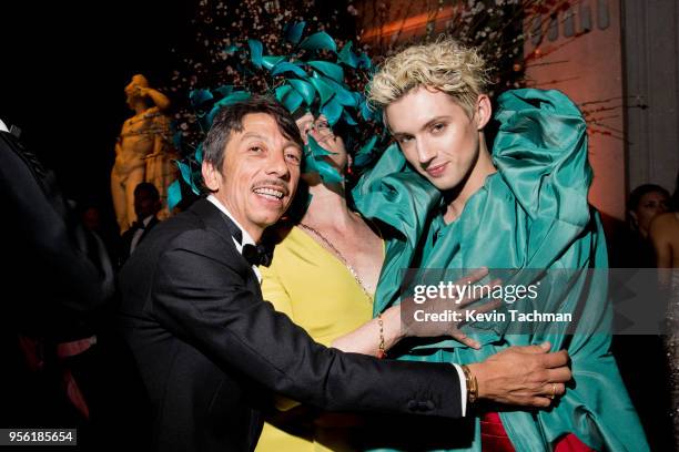 Adam Shulman, Frances McDormand and Troye Sivan attend the Heavenly Bodies: Fashion & The Catholic Imagination Costume Institute Gala at The...