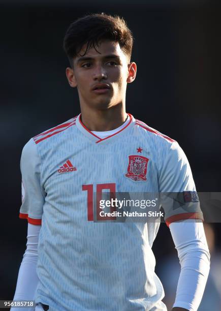 Nabil Touaizi of Netherlands looks on during the UEFA European Under-17 Championship match between Netherlands and Spain at Pirelli Stadium on May 8,...