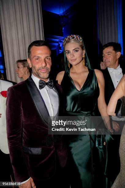 Alexandre Birman and Kate Upton attend the Heavenly Bodies: Fashion & The Catholic Imagination Costume Institute Gala at The Metropolitan Museum of...