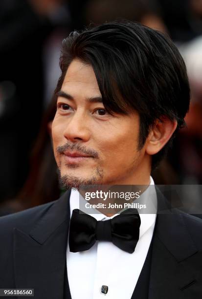 Aaron Kwok attends the screening of "Everybody Knows " and the opening gala during the 71st annual Cannes Film Festival at Palais des Festivals on...