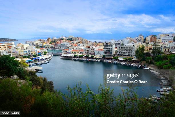 agios nikolaos greece - iglesia de agios nikolaos fotografías e imágenes de stock