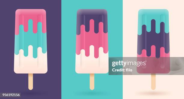 ilustraciones, imágenes clip art, dibujos animados e iconos de stock de verano paletas heladas - frío