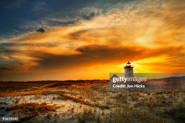 wood end lighthouse - provincetown stockfoto's en -beelden