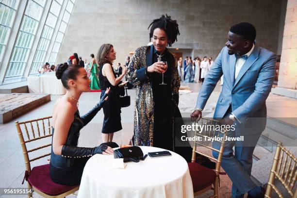 Bella Hadid, Luka Sabbat and Daniel Kaluuya attend Heavenly Bodies: Fashion & The Catholic Imagination Costume Institute Gala at The Metropolitan...