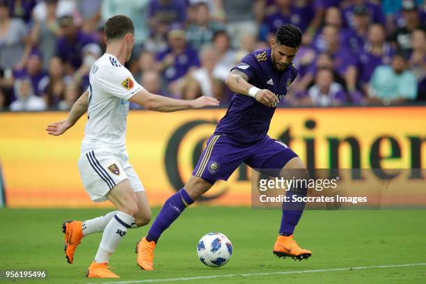 Dom Dwyer of Orlando City during the match between Orlando City v Real Salt Lake on May 6, 2018