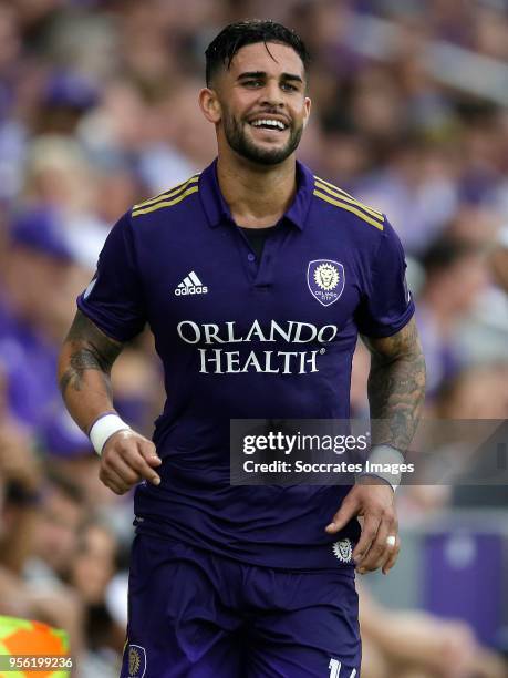 Dom Dwyer of Orlando City during the match between Orlando City v Real Salt Lake on May 6, 2018