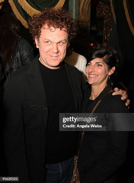 Actor John C. Reilly and his wife Alison Dickey attend the premiere of 'Youth in Revolt' after party at The Green Door on January 6, 2010 in Los...