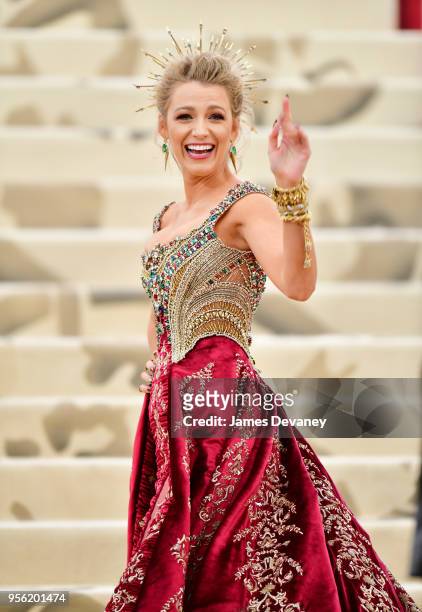 Blake Lively attends the Heavenly Bodies: Fashion & The Catholic Imagination Costume Institute Gala at The Metropolitan Museum of Art on May 7, 2018...