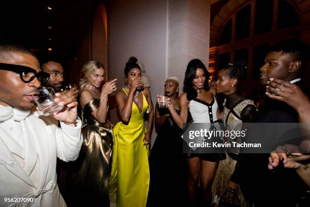 Donald Glover, Jasmine Sanders, Gabrielle Union, Cynthia Erivo, Letitia Wright and John Boyeg attend the Heavenly Bodies: Fashion & The Catholic...