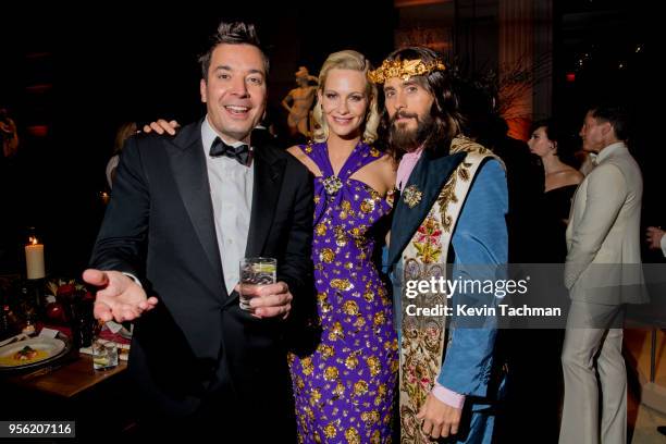 Jimmy Fallon, Poppy Delevingne, and Jared Leto attend the Heavenly Bodies: Fashion & The Catholic Imagination Costume Institute Gala at The...