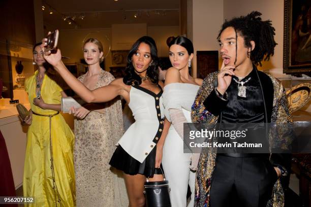 Lily Aldridge, Rosie Huntington-Whiteley, Laura Harrier, Kendall Jenner and Luka Sabbat attend the Heavenly Bodies: Fashion & The Catholic...