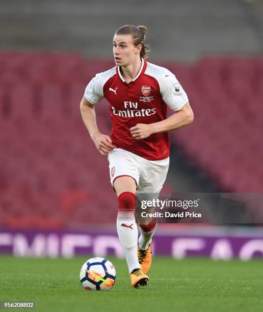 Ben Sheaf of Arsenal during the match between Arsenal and FC Porto at Emirates Stadium on May 8, 2018 in London, England.