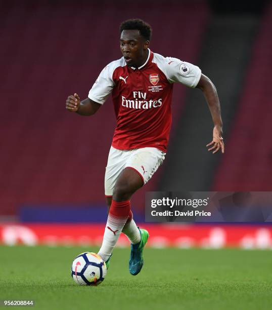 Tolaji Bola of Arsenal during the match between Arsenal and FC Porto at Emirates Stadium on May 8, 2018 in London, England.