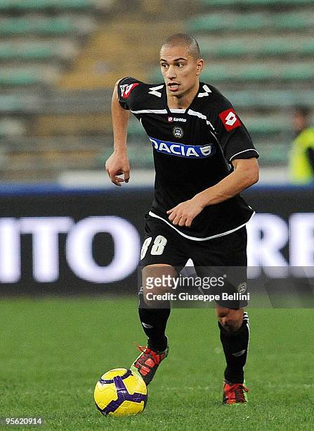 Gokhan Inler of Udinese Calcio in action during the Serie A match between AS Bari and Udinese Calcio at Stadio San Nicola on January 6, 2010 in Bari,...
