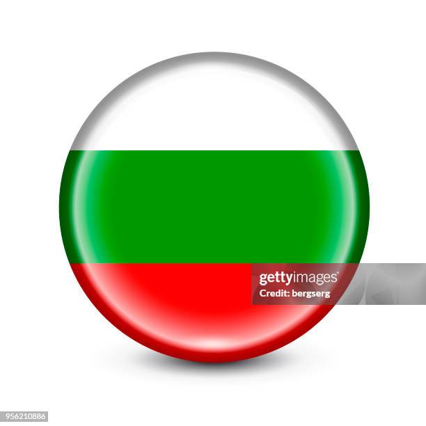 bulgaria flag round button. vector illustration - sofia stock illustrations