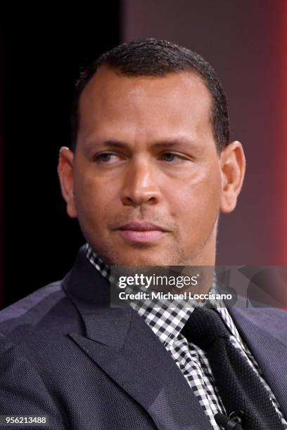 Sports commentator and former professional baseball player Alex Rodriguez takes part in a panel during WSJ's The Future of Everything Festival at...