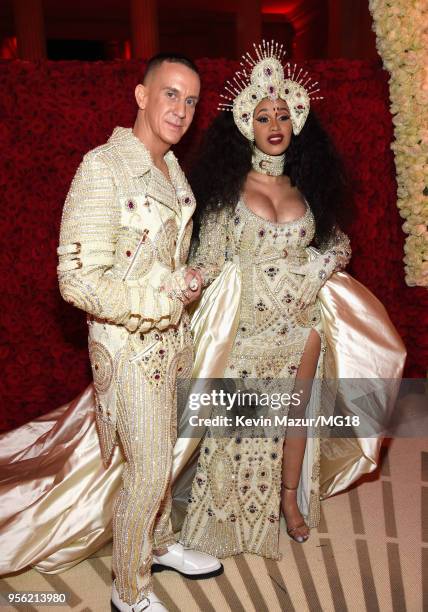 Jeremy Scott and Cardi B attend the Heavenly Bodies: Fashion & The Catholic Imagination Costume Institute Gala at The Metropolitan Museum of Art on...