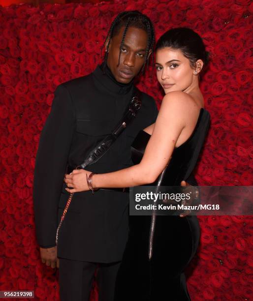 Travis Scott and Kylie Jenner attend the Heavenly Bodies: Fashion & The Catholic Imagination Costume Institute Gala at The Metropolitan Museum of Art...