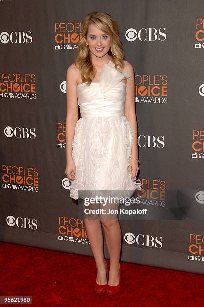 Actresses Megan Park arrives at the People's Choice Awards 2010 held at Nokia Theatre L.A. Live on January 6, 2010 in Los Angeles, California.