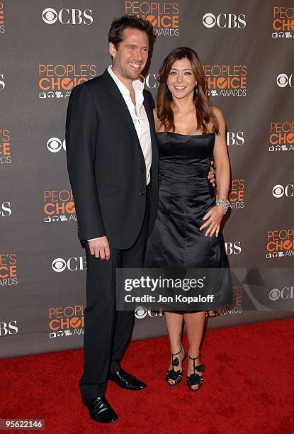 Actor Alexis Denisof and actress Alyson Hannigan arrive at the People's Choice Awards 2010 held at Nokia Theatre L.A. Live on January 6, 2010 in Los...