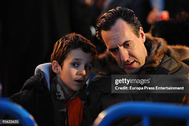 Spain´s princess Elena's ex husband, Jaime de Marichalar , his son Felipe Juand and daughter Victoria Federica attend the procession of the Wise Men...