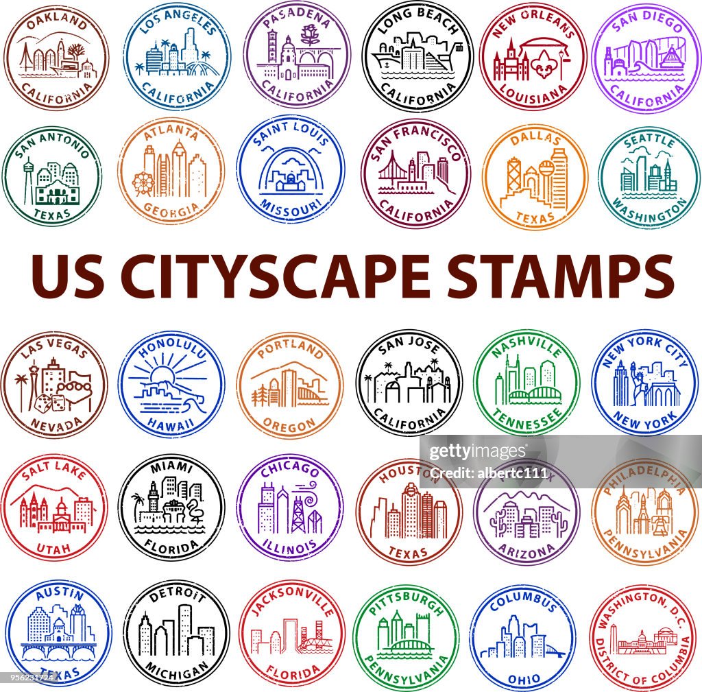 United States Cityscape Stamps