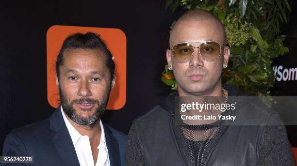 Diego Torres and Wisin attend the Fox Latin America new season launch at the Park Hyatt Hotel on May 8, 2018 in Buenos Aires, Argentina.