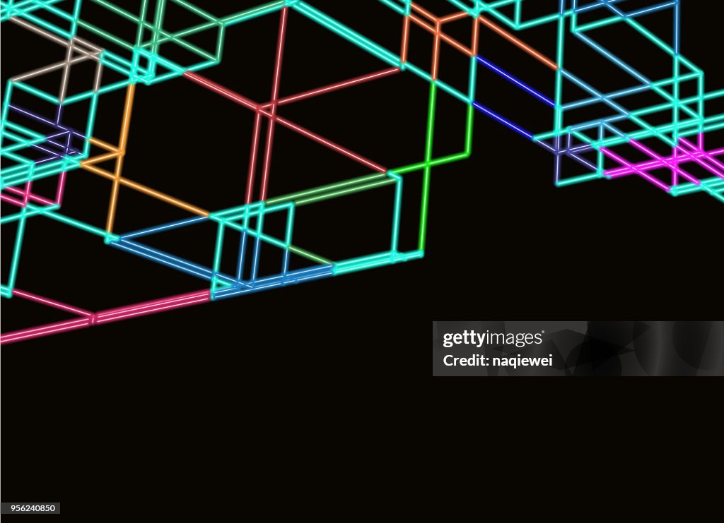 Color Neon Line Technology Background High-Res Vector Graphic - Getty ...