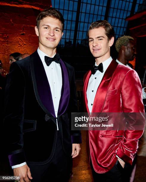 Ansel Elgort and Andrew Garfield attend Heavenly Bodies: Fashion & The Catholic Imagination Costume Institute Gala at The Metropolitan Museum of Art...