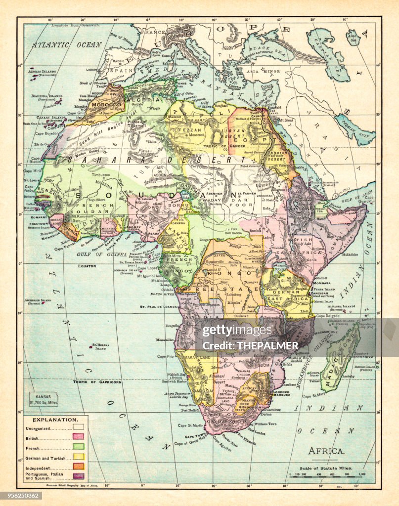 Karte von Afrika 1895