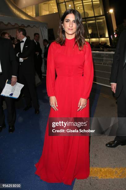 Geraldine Nakache leaves the screening of "Everybody Knows " and the opening gala to gala dinner during the 71st annual Cannes Film Festival at...