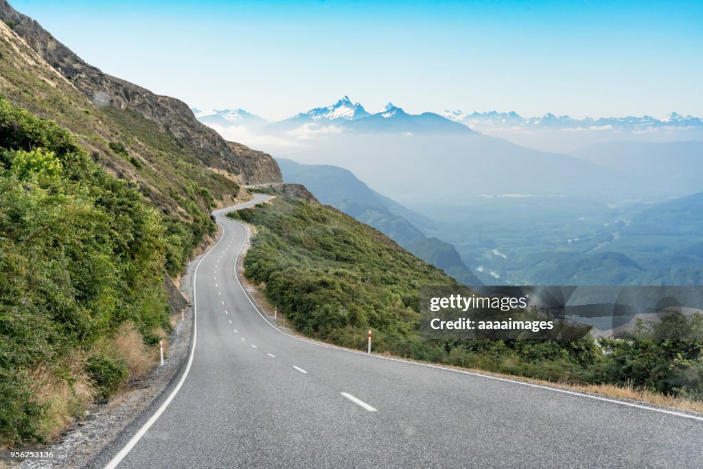 Winding mountain road in Olympic National Park