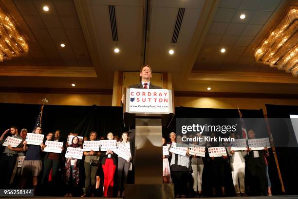 Democratic Gubernatorial candidate Richard Cordray speaks to his supporters after winning the Democratic nomination for Governor of Ohio during a...
