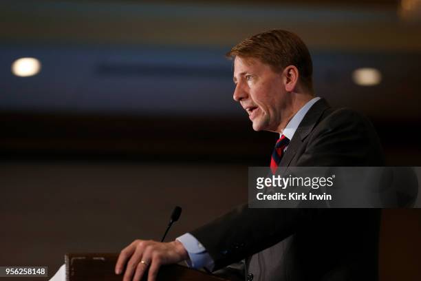 Democratic Gubernatorial candidate Richard Cordray speaks to his supporters after winning the Democratic nomination for Governor of Ohio during a...