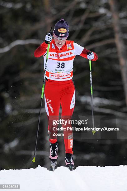 Katerina Smutna of Austria during the Women's of the FIS Tour De Ski on January 7, 2010 in Toblach Hochpustertal, Italy.