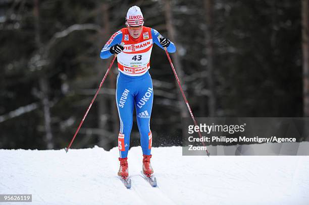Yulia Tchekaleva of Russia during the Women's event of the FIS Tour De Ski on January 7, 2010 in Toblach Hochpustertal, Italy.
