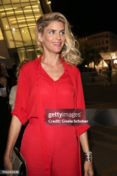 Alice Taglioni leaves the screening of "Everybody Knows " and the opening gala to gala dinner during the 71st annual Cannes Film Festival at Palais...