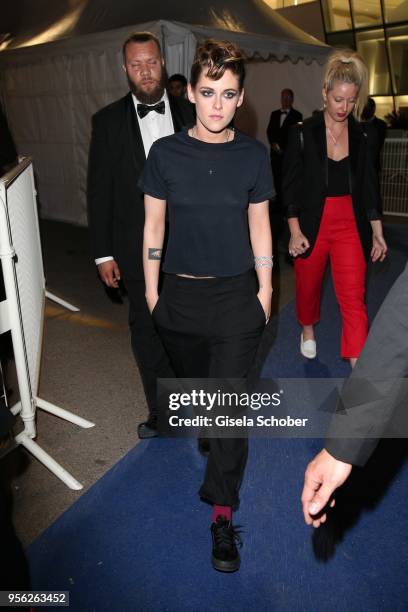 Kristen Stewart leaves the screening of "Everybody Knows " and the opening gala to gala dinner during the 71st annual Cannes Film Festival at Palais...