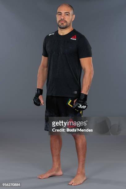 Thales Leites of Brazil poses for a portrait during a UFC photo session on May 08, 2018 in Rio de Janeiro, Brazil.