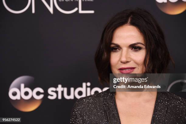 Actress Lana Parrilla arrives at the "Once Upon A Time" finale screening at The London West Hollywood at Beverly Hills on May 8, 2018 in West...