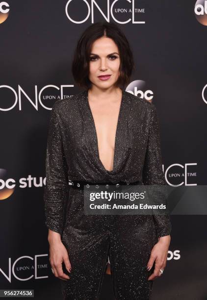 Actress Lana Parrilla arrives at the "Once Upon A Time" finale screening at The London West Hollywood at Beverly Hills on May 8, 2018 in West...