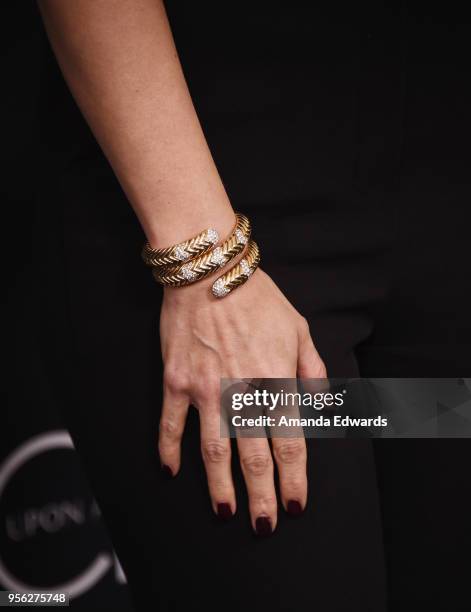 Actress JoAnna Garcia Swisher, bracelet detail, arrives at the "Once Upon A Time" finale screening at The London West Hollywood at Beverly Hills on...