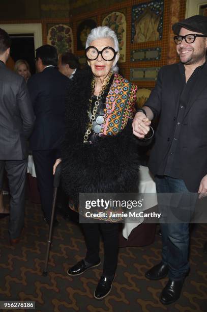 Iris Apfel attends the 'Always At The Carlyle' Premiere Presented By Moet & Chandon on May 8, 2018 at the Carlyle Hotel in New York City.