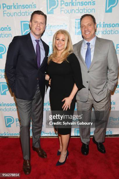 Willie Geist, Stephanie Goldman and Steve Rosen attend Parkinson's Foundation Hosts 2018 Gala In New York City at Cipriani 25 Broadway on May 8, 2018...