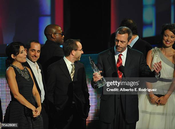 Actors Lisa Edelstein, Peter Jacobson, Omar Epps, Hugh Laurie and Olivia Wilde onstage at the People's Choice Awards 2010 held at Nokia Theatre L.A....