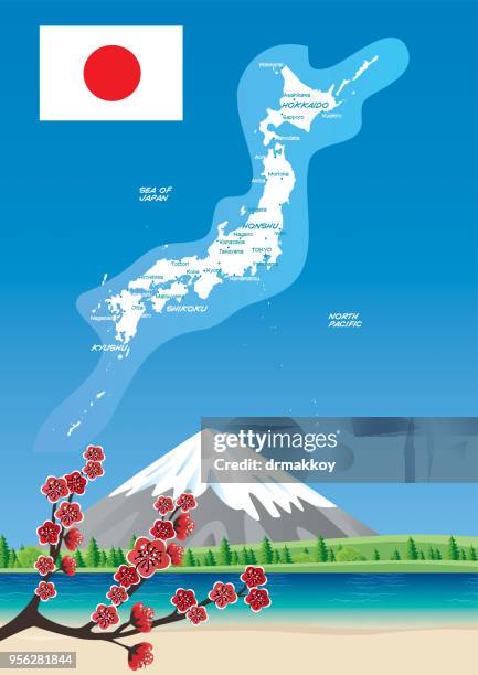 japan map - takayama japan stock illustrations