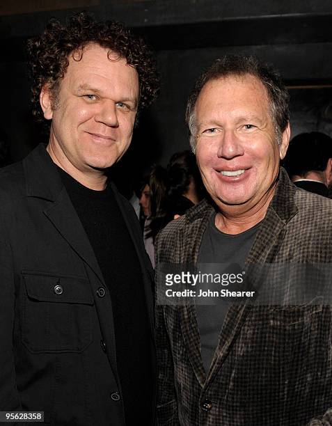 Actors John C. Reilly and Garry Shandling attend the after-party for "Youth In Revolt" at the Green Door on January 6, 2010 in Los Angeles,...