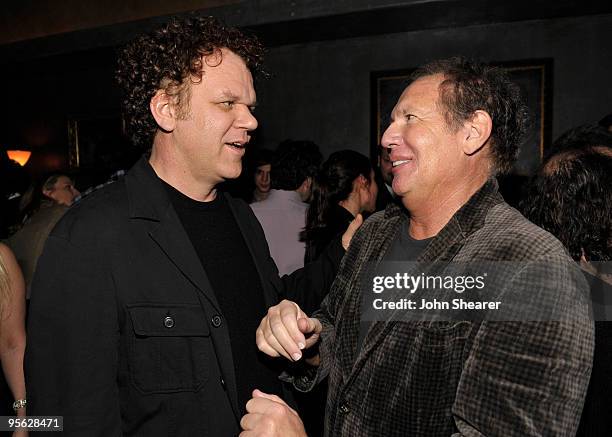 Actors John C. Reilly and Garry Shandling attend the after-party for "Youth In Revolt" at the Green Door on January 6, 2010 in Los Angeles,...